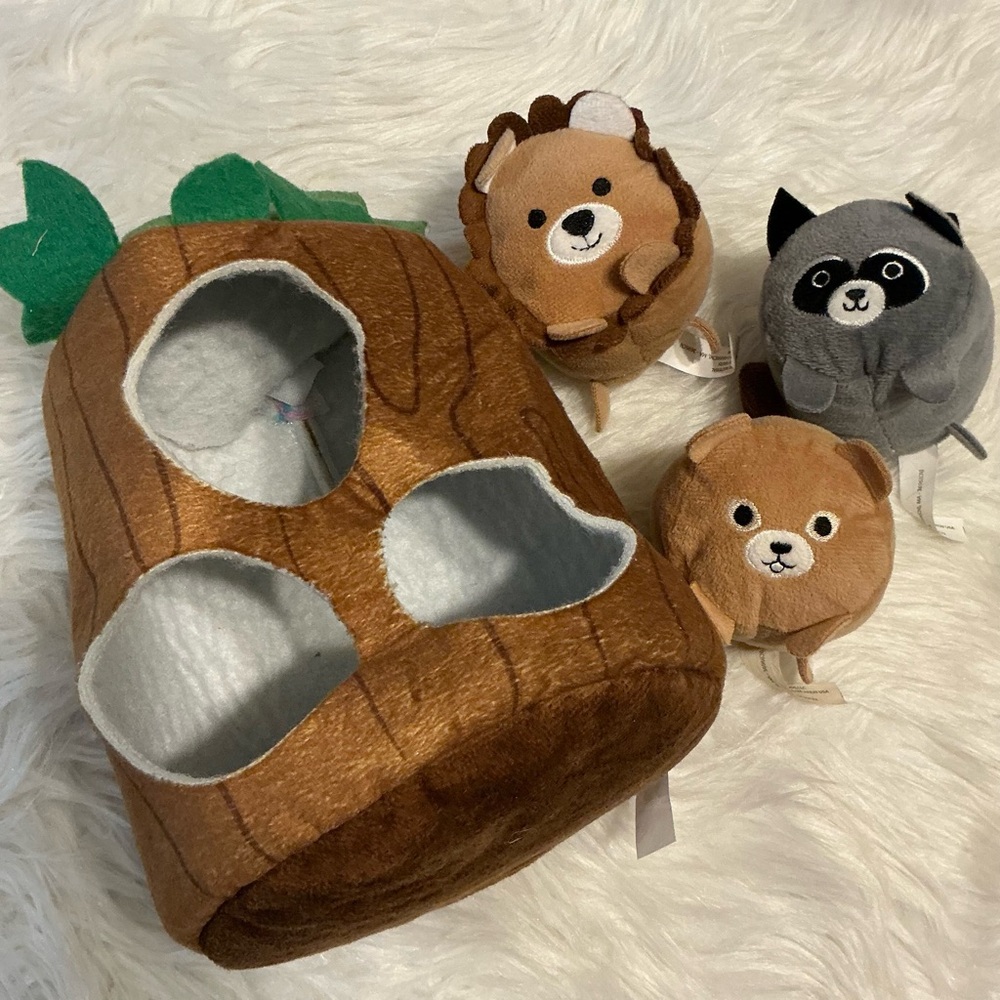 Tree + three animal plushies set for little kids/children
